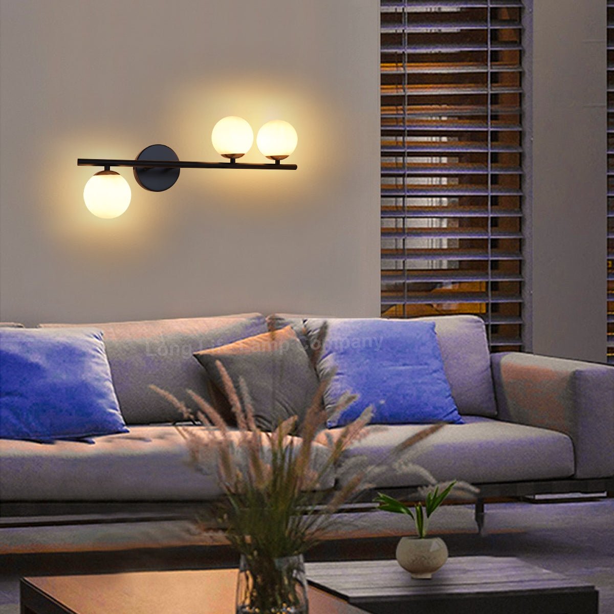 Modern Indoor Frosted Glass Globe Scone Matte Black 3 Light Wall Light With LED G9 Warm White - Energy Light Bulbs - Free delivery on all orders