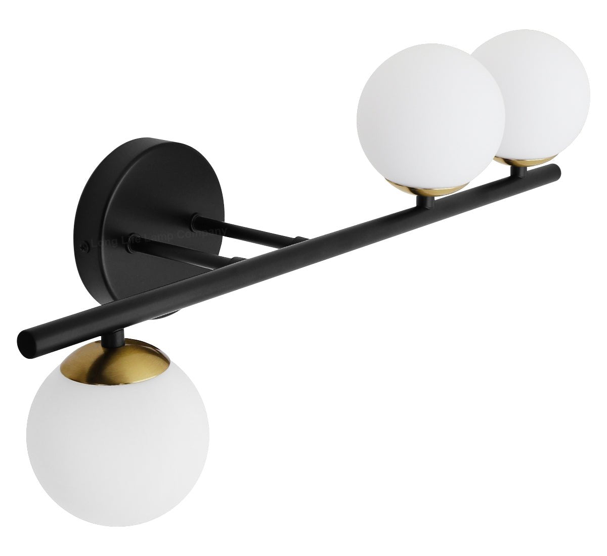 Modern Indoor Frosted Glass Globe Scone Matte Black 3 Light Wall Light With LED G9 Warm White - Energy Light Bulbs - Free delivery on all orders