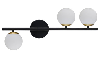 Modern Indoor Frosted Glass Globe Scone Matte Black 3 Light Wall Light With LED G9 Warm White - Energy Light Bulbs - Free delivery on all orders