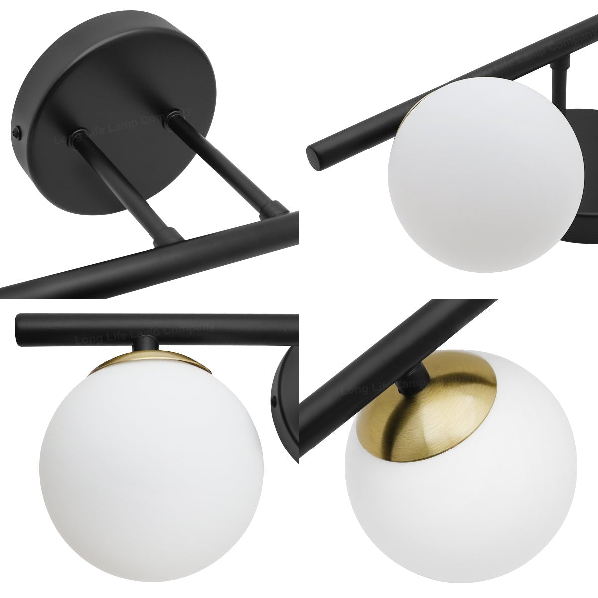 Modern Indoor Frosted Glass Globe Scone Matte Black 3 Light Wall Light With LED G9 Warm White - Energy Light Bulbs - Free delivery on all orders