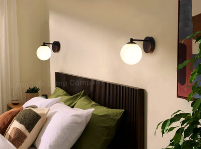 Modern Indoor Frosted Glass Globe Scone Matte Black Wall Light with LED G9 Warm White - Energy Light Bulbs - Free delivery on all orders