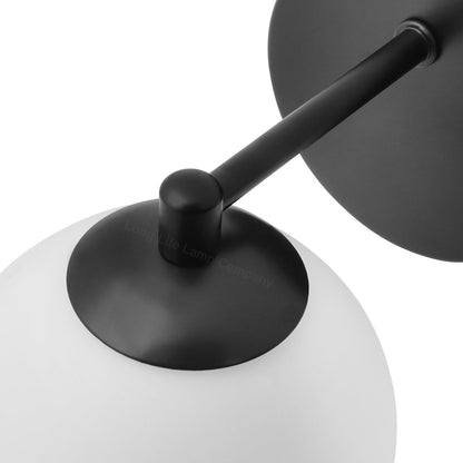 Modern Indoor Frosted Glass Globe Scone Matte Black Wall Light with LED G9 Warm White - Energy Light Bulbs - Free delivery on all orders