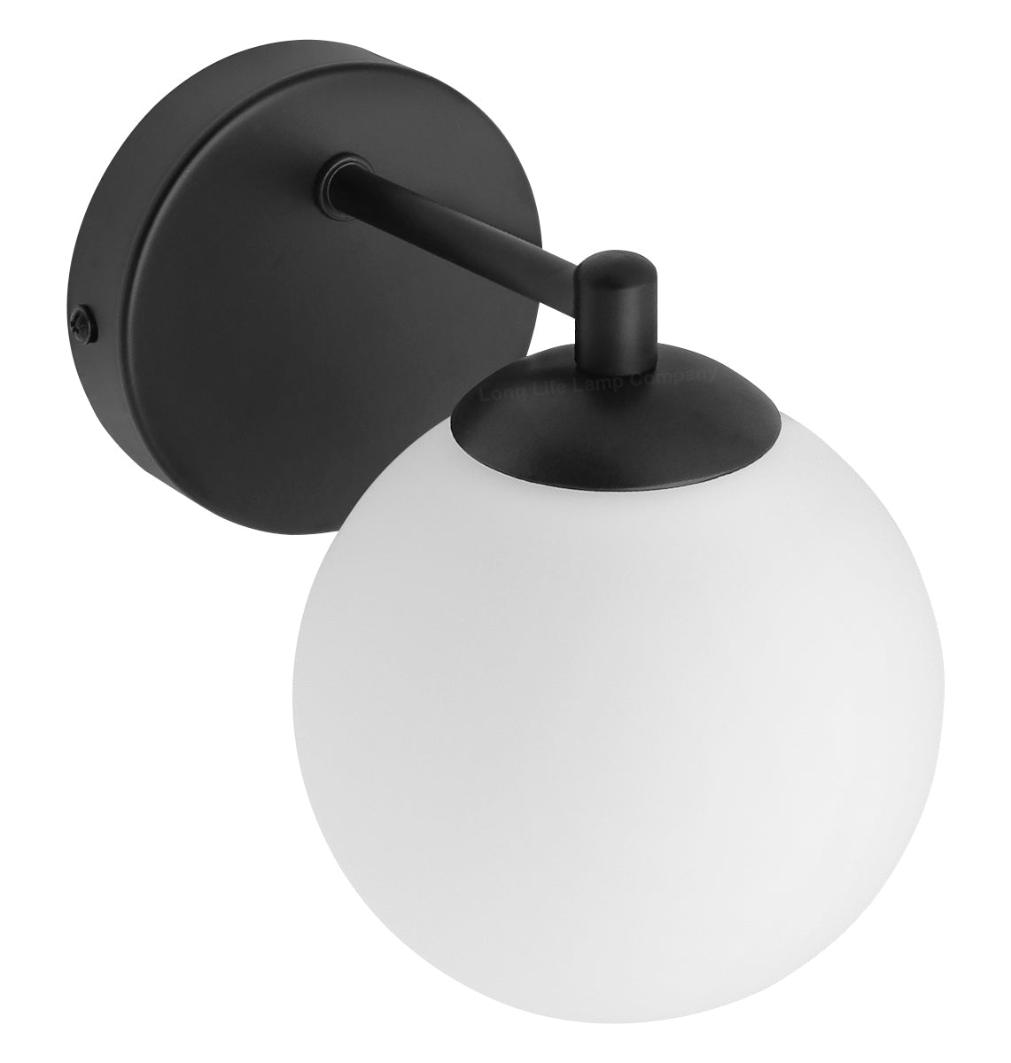 Modern Indoor Frosted Glass Globe Scone Matte Black Wall Light with LED G9 Warm White - Energy Light Bulbs - Free delivery on all orders