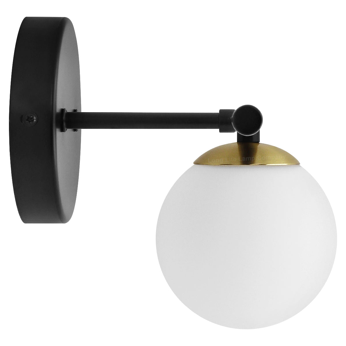 Modern Indoor Frosted Glass Globe Scone Matte Black Wall Light With LED G9 Warm White - Energy Light Bulbs - Free delivery on all orders