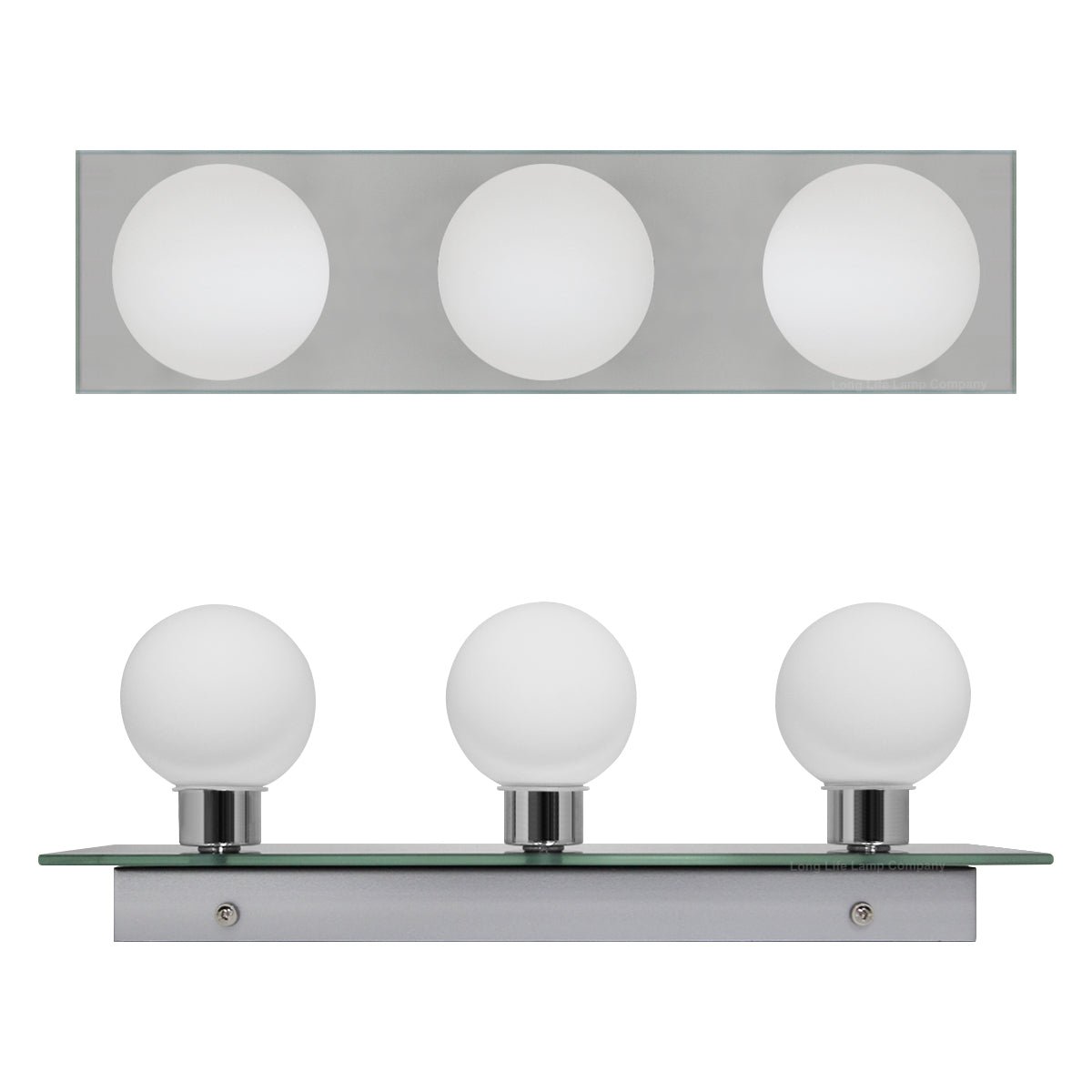 Modern IP44 Opaque 3 Globe Bathroom Mirror Light - Energy Light Bulbs - Free delivery on all orders