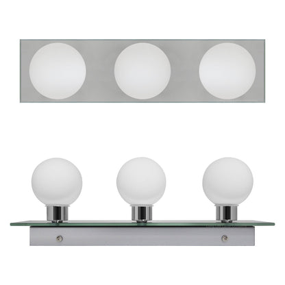 Modern IP44 Opaque 3 Globe Bathroom Mirror Light - Energy Light Bulbs - Free delivery on all orders