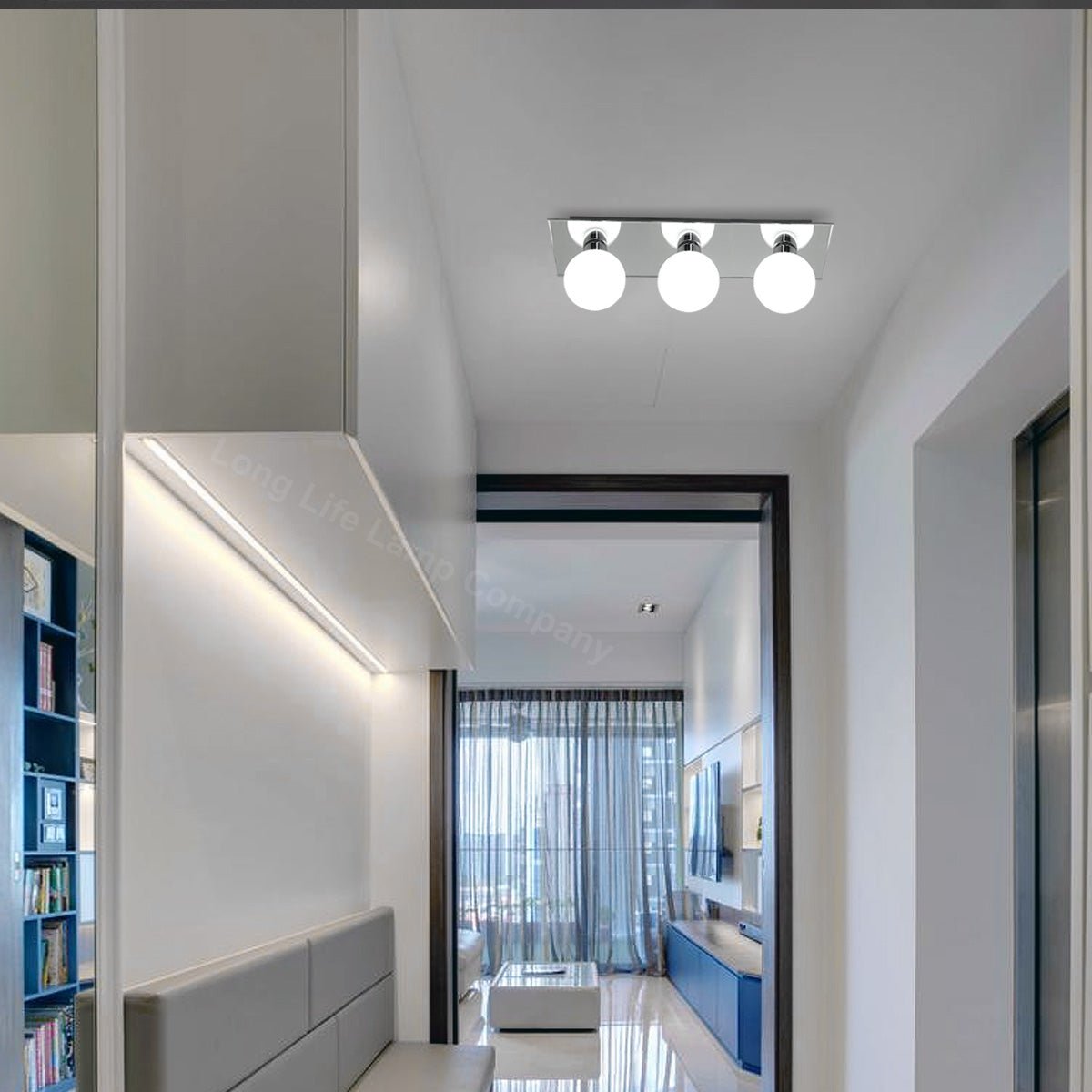Modern IP44 Opaque 3 Globe Ceiling Light M0220 - Energy Light Bulbs - Free delivery on all orders
