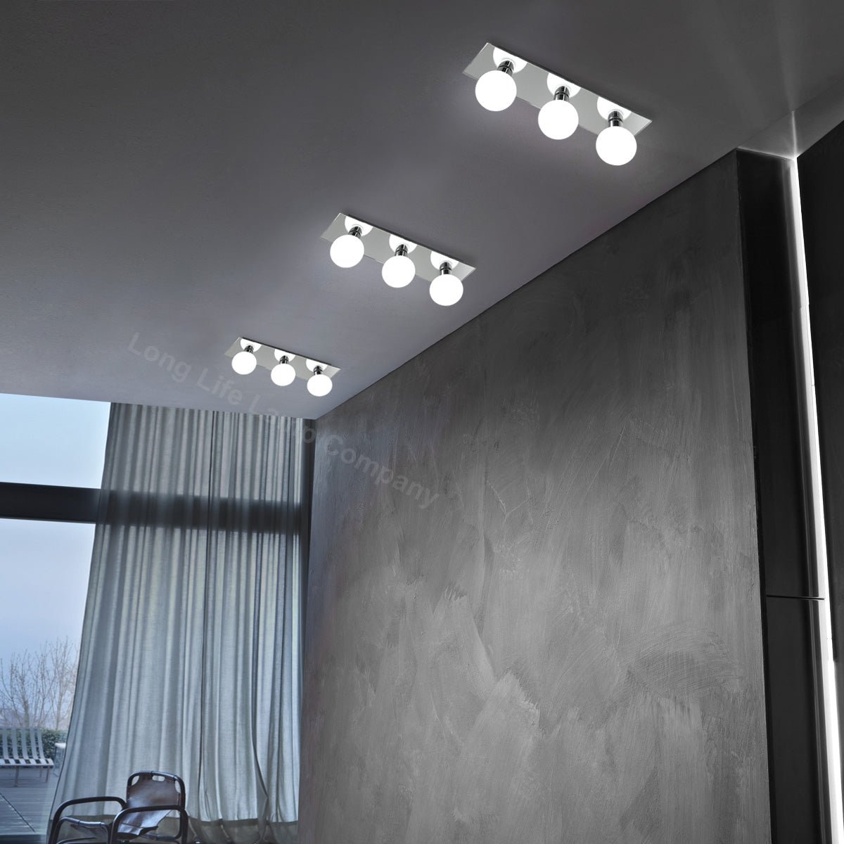 Modern IP44 Opaque 3 Globe Ceiling Light M0220 - Energy Light Bulbs - Free delivery on all orders