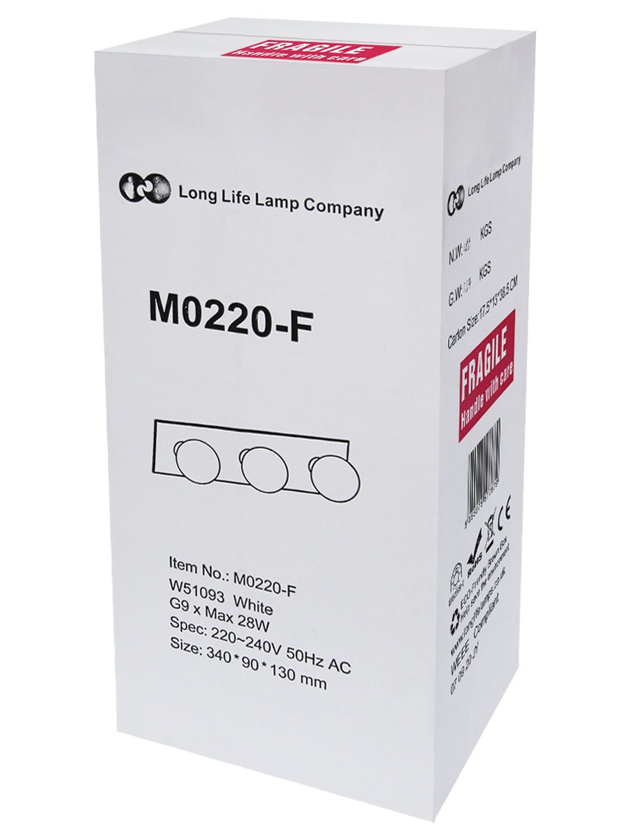 Modern IP44 Opaque 3 Globe Ceiling Light M0220 - Energy Light Bulbs - Free delivery on all orders