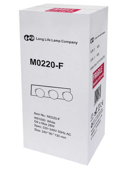 Modern IP44 Opaque 3 Globe Ceiling Light M0220 - Energy Light Bulbs - Free delivery on all orders