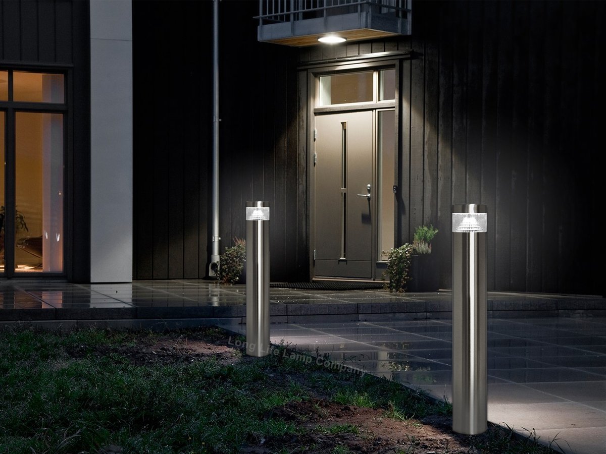 Modern LED Bollard Post Ground Spike Light Cool White Stainless Steel - Energy Light Bulbs - Free delivery on all orders