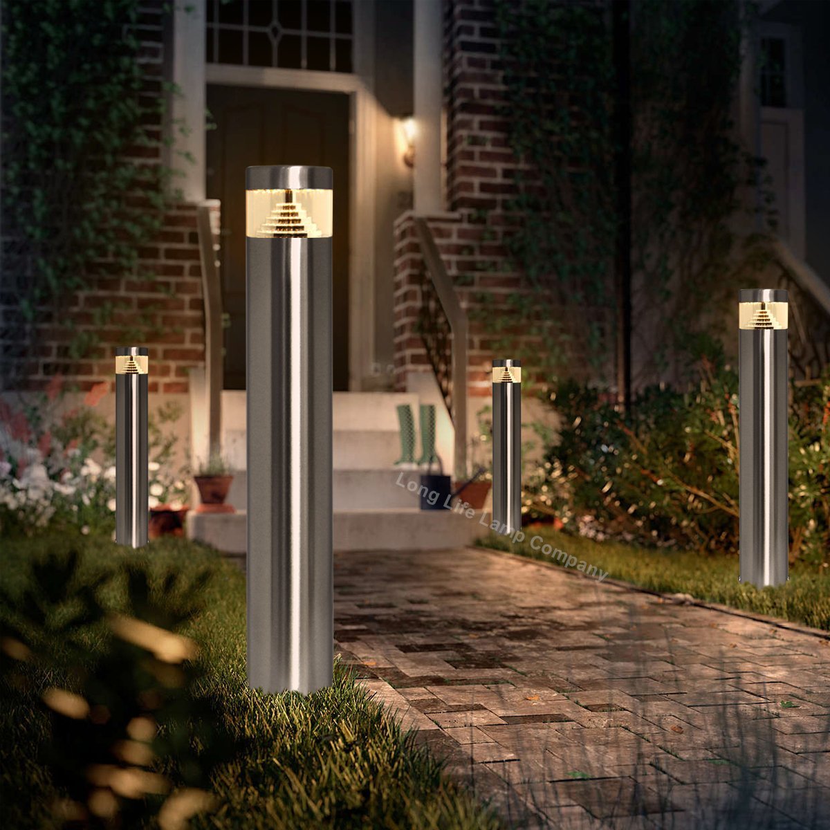 Modern LED Bollard Post Ground Spike Light Warm White Stainless Steel - Energy Light Bulbs - Free delivery on all orders