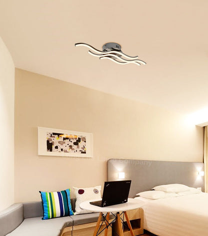 Modern LED Ceiling Chrome 3 Strip Light Warm White 20W Semi Flush - Energy Light Bulbs - Free delivery on all orders