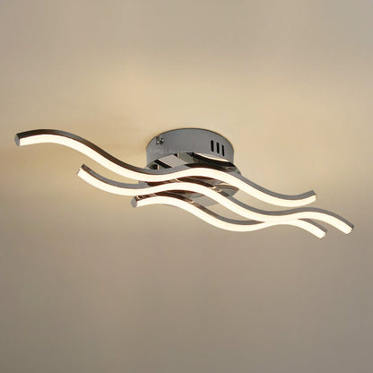 Modern LED Ceiling Chrome 3 Strip Light Warm White 20W Semi Flush - Energy Light Bulbs - Free delivery on all orders