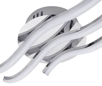 Modern LED Ceiling Chrome 3 Strip Light Warm White 20W Semi Flush - Energy Light Bulbs - Free delivery on all orders