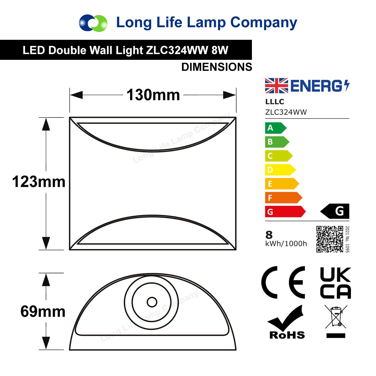 Modern LED Outdoor Wall Light Black Warm White - Energy Light Bulbs - Free delivery on all orders