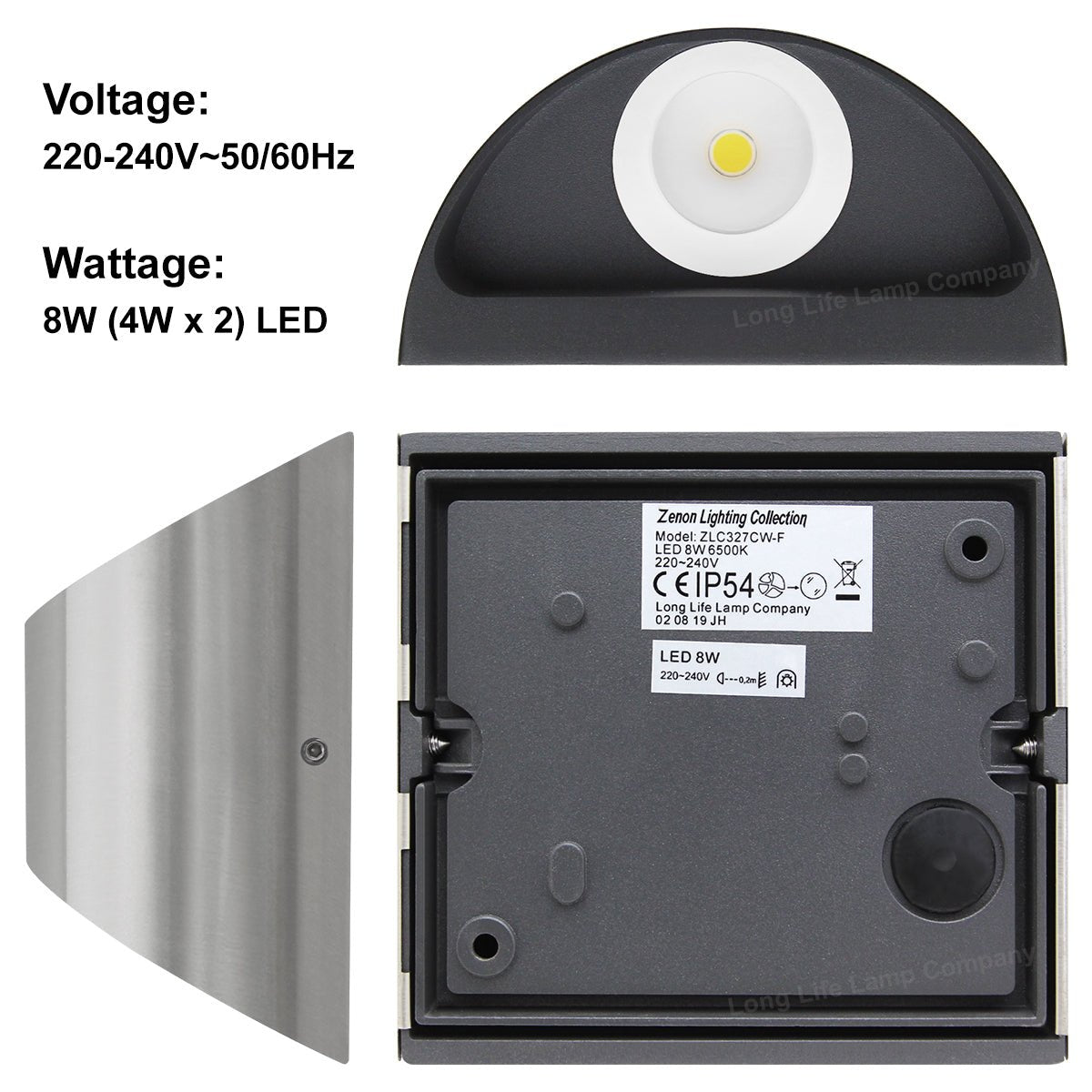 Modern LED Outdoor Wall Light Stainless Steel Cool White - Energy Light Bulbs - Free delivery on all orders