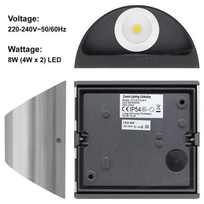 Modern LED Outdoor Wall Light Stainless Steel Cool White - Energy Light Bulbs - Free delivery on all orders