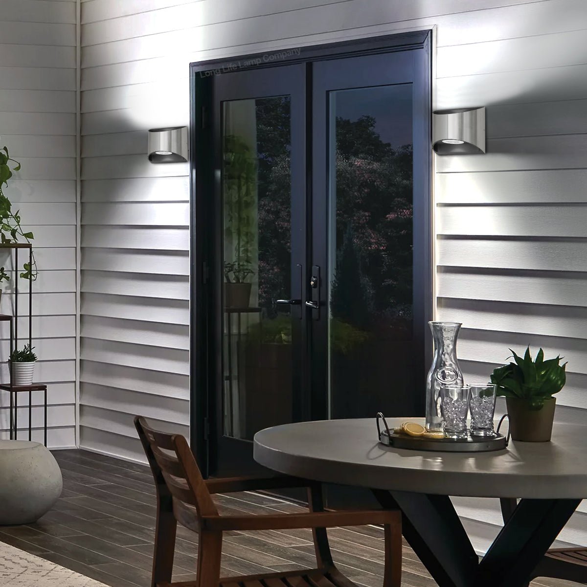 Modern LED Outdoor Wall Light Stainless Steel Cool White - Energy Light Bulbs - Free delivery on all orders