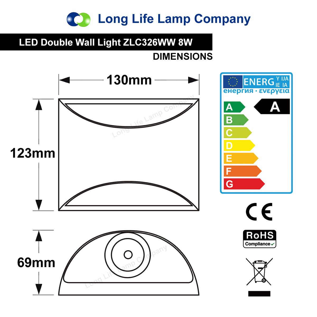 Modern LED Outdoor Wall Light Stainless Steel Warm White - Energy Light Bulbs - Free delivery on all orders