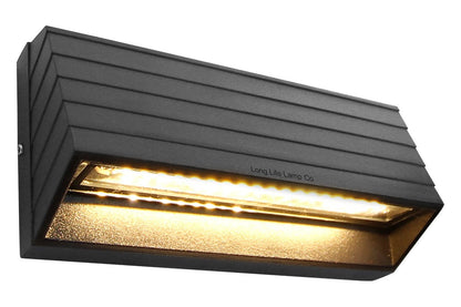 Modern LED Wall Light Down or Up Path Brick Surface Mount Light Matt Black in Warm White - Energy Light Bulbs - Free delivery on all orders
