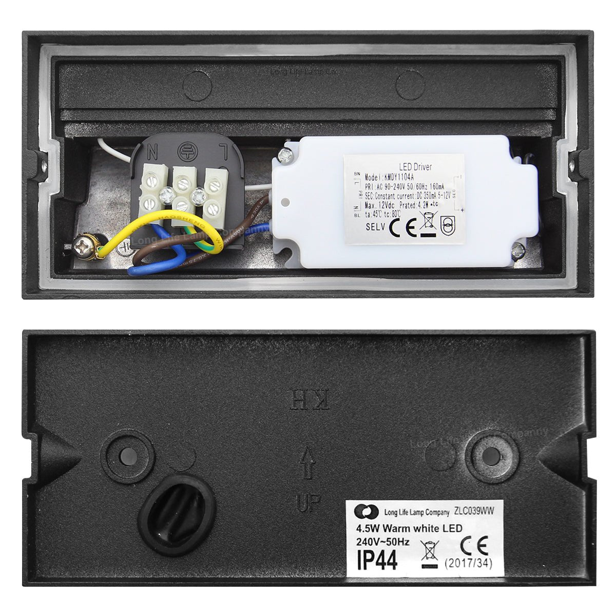 Modern LED Wall Light Down or Up Path Brick Surface Mount Light Matt Black in Warm White - Energy Light Bulbs - Free delivery on all orders