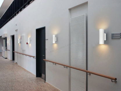 Modern LED White Ceramic Up & Down Contemporary Indoor Wall Light Lamp - Energy Light Bulbs - Free delivery on all orders