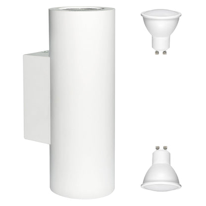 Modern LED White Ceramic Up & Down Contemporary Indoor Wall Light Lamp - Energy Light Bulbs - Free delivery on all orders