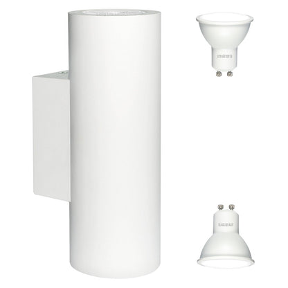 Modern LED White Ceramic Up & Down Contemporary Indoor Wall Light Lamp - Energy Light Bulbs - Free delivery on all orders