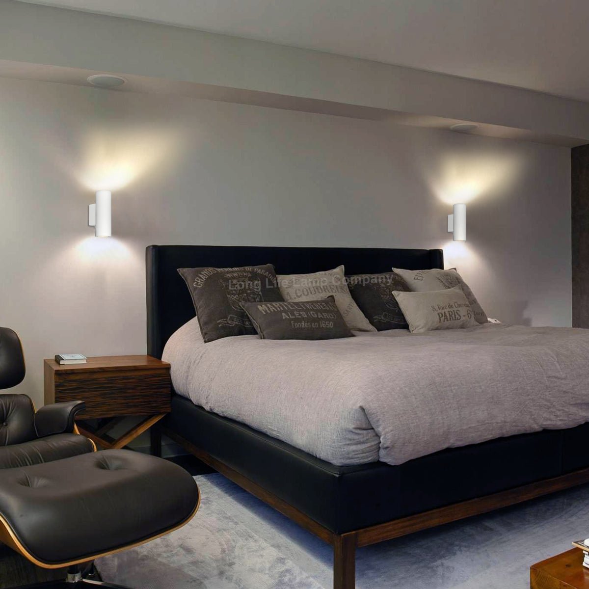 Modern LED White Ceramic Up & Down Contemporary Indoor Wall Light Lamp - Energy Light Bulbs - Free delivery on all orders
