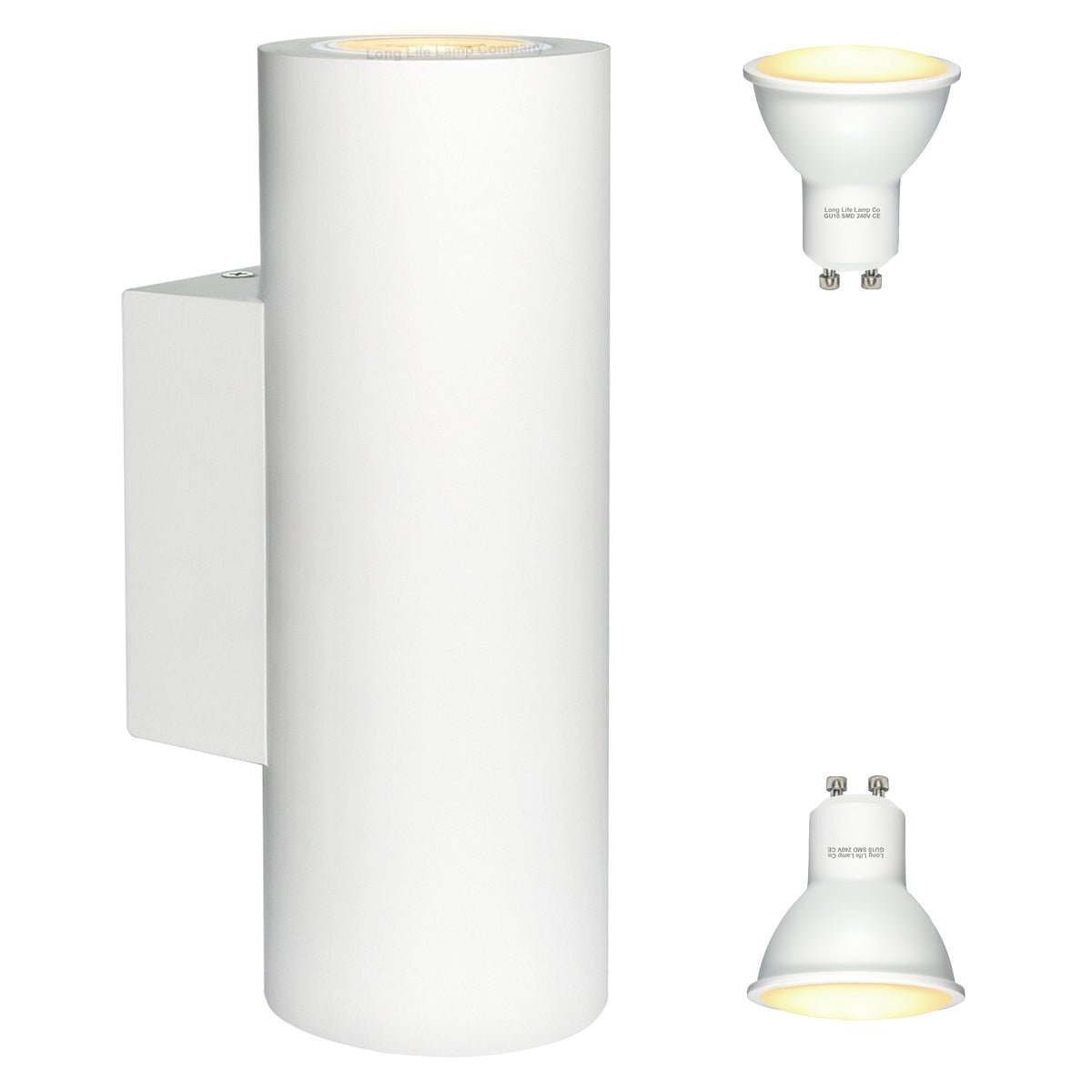 Modern LED White Ceramic Up & Down Contemporary Indoor Wall Light Lamp - Energy Light Bulbs - Free delivery on all orders