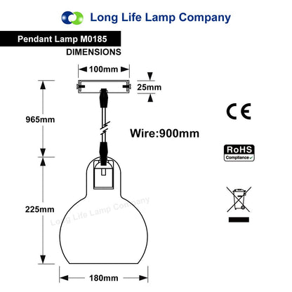 Modern Mini Globe Clear Glass Pendant Light M0185 - Energy Light Bulbs - Free delivery on all orders