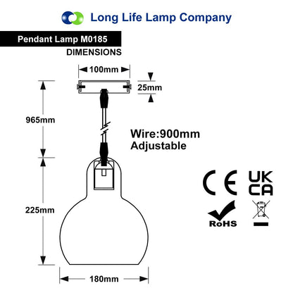 Modern Mini Globe Clear Glass Pendant Light M0185 - Free delivery on all orders