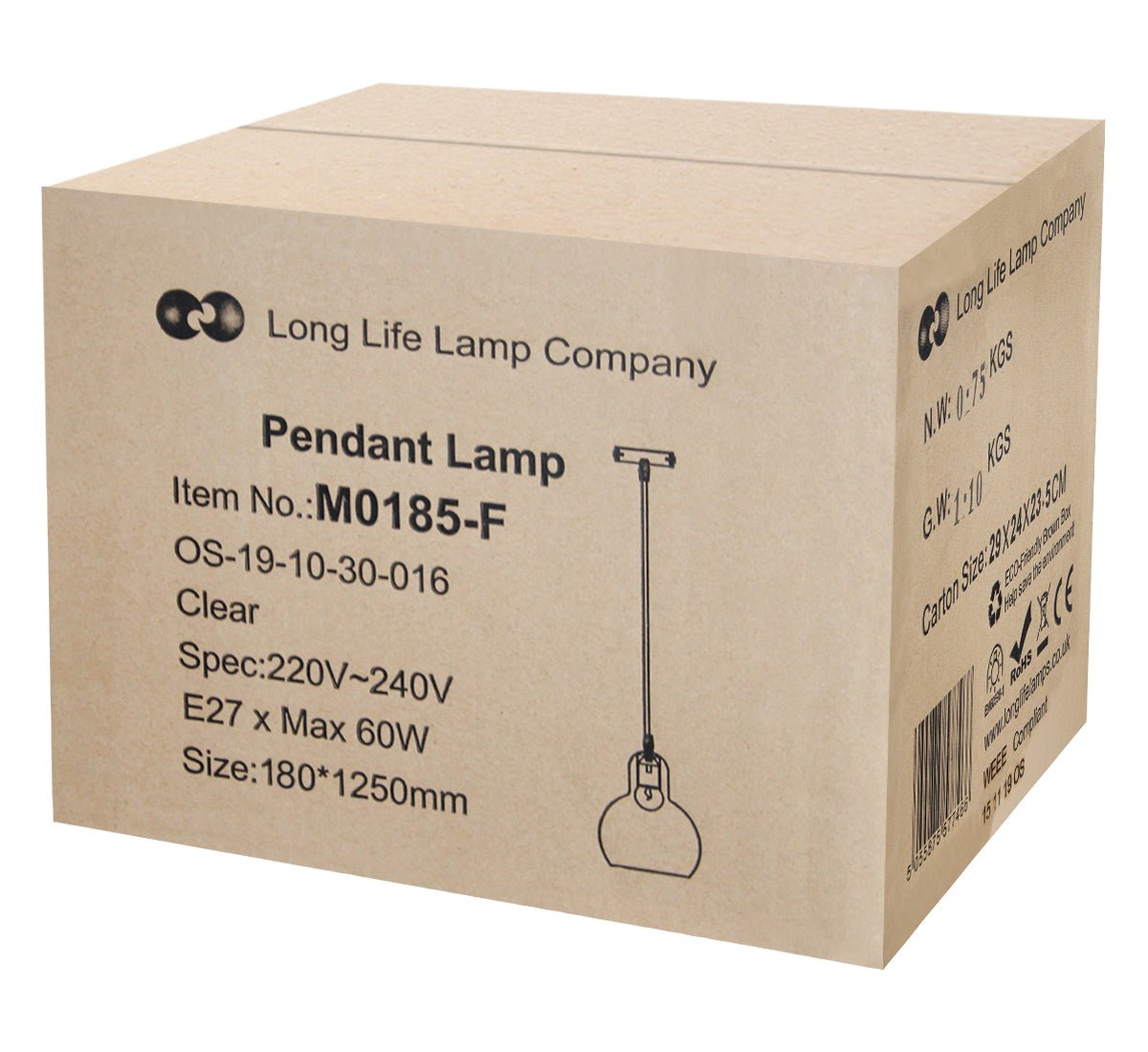 Modern Mini Globe Clear Glass Pendant Light M0185 - Energy Light Bulbs - Free delivery on all orders