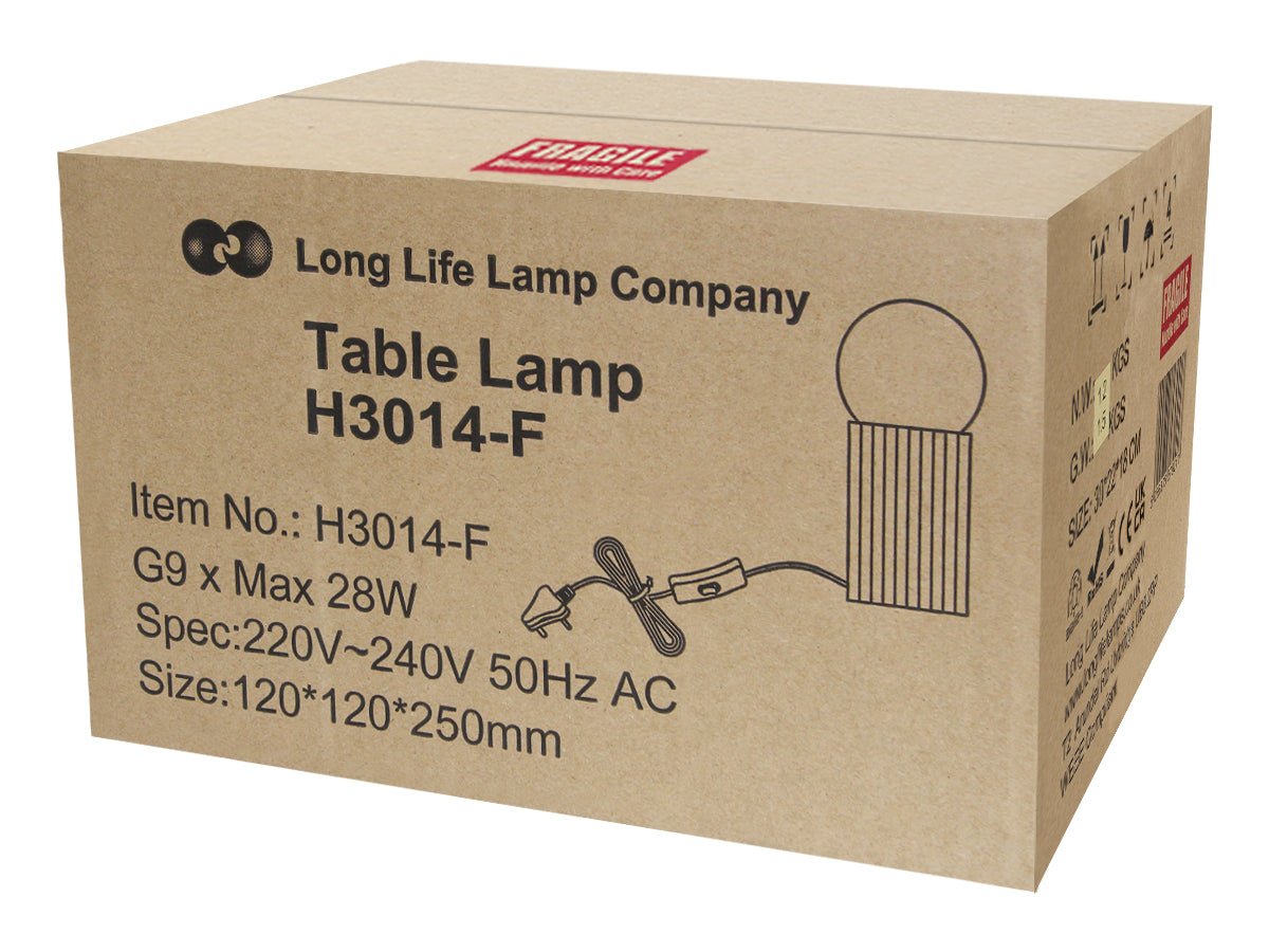 Modern Opaque Globe Opal Sphere Glass Table Lamp - Energy Light Bulbs - Free delivery on all orders