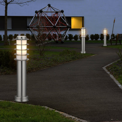 Modern Outdoor Bollard Light Stainless Steel Opaque Diffuser - Energy Light Bulbs - Free delivery on all orders