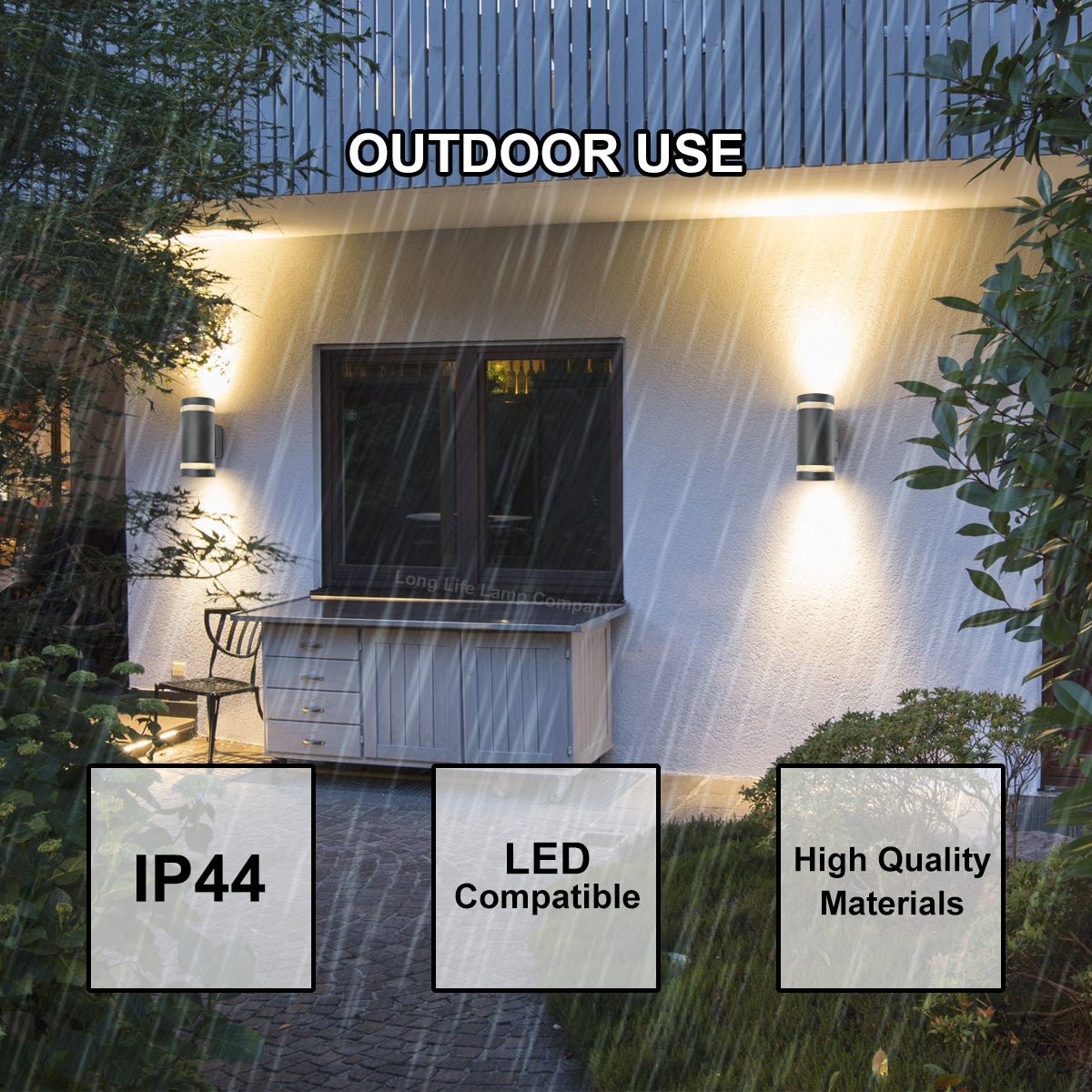 Modern Outdoor Double Wall Light Dark Grey IP44 ZLC336B - Free delivery on all orders