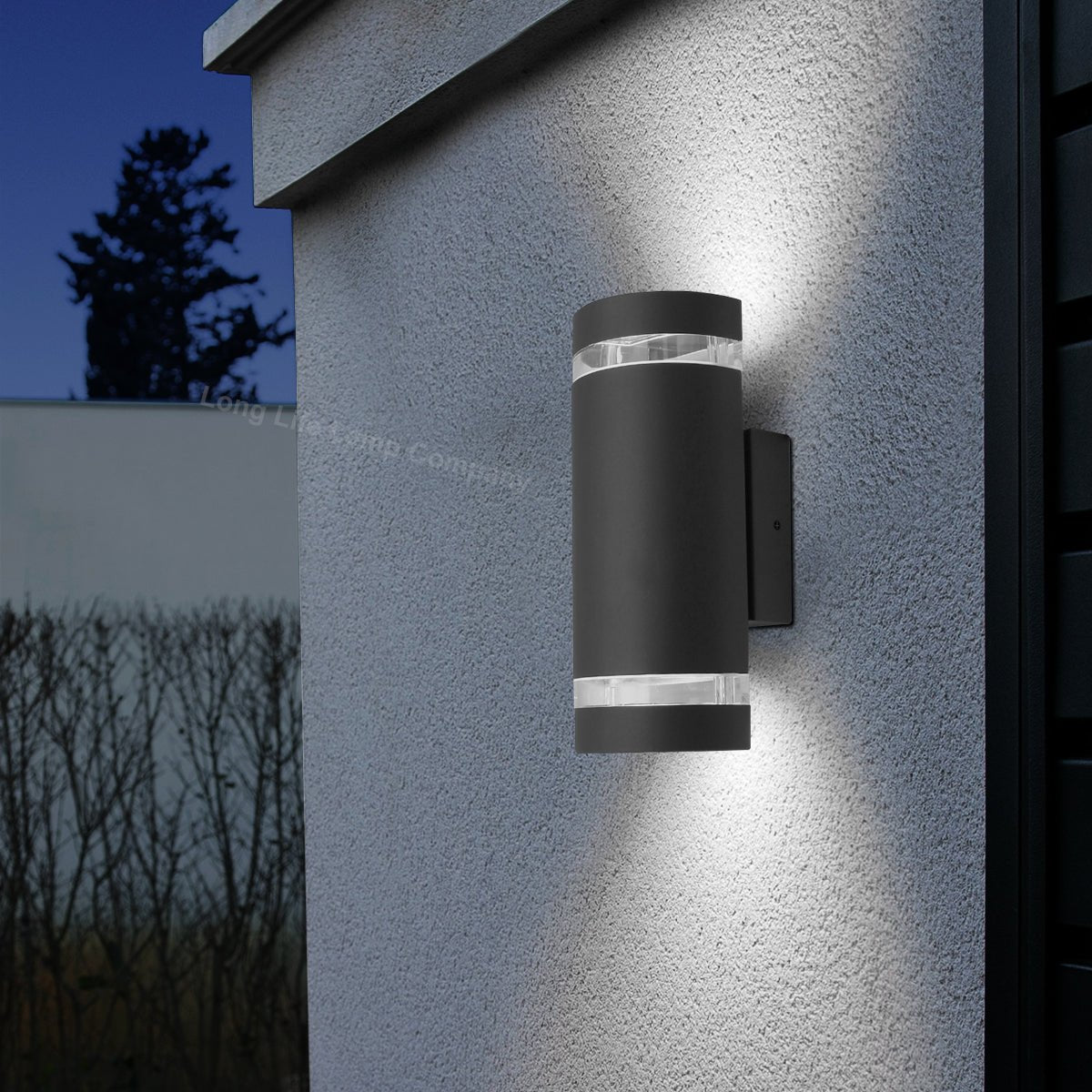 Modern Outdoor Double Wall Light Dark Grey ZLC336B with LED Warm White, Cool White, Blue - Free delivery on all orders