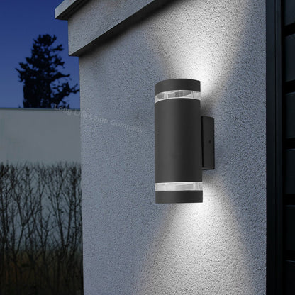 Modern Outdoor Double Wall Light Dark Grey ZLC336B with LED Warm White, Cool White, Blue - Free delivery on all orders
