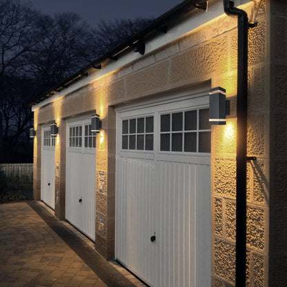 Modern Outdoor Rectangular Up Down Wall Light - Energy Light Bulbs - Free delivery on all orders