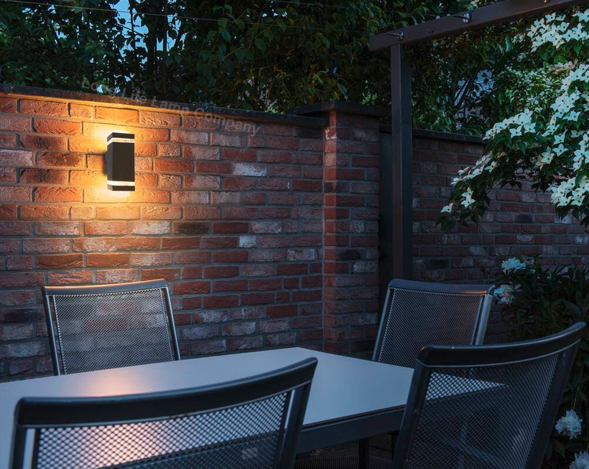 Modern Outdoor Rectangular Up Down Wall Light - Energy Light Bulbs - Free delivery on all orders