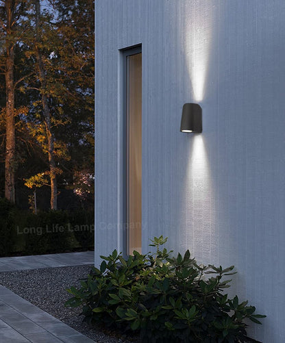 Modern Outdoor Up Down Double Wall Light Dark Grey IP54 ZLC330 with 4W LED Warm, Cool, Blue - Free delivery on all orders