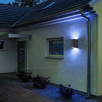 Modern Outdoor Up Down Double Wall Light Dark Grey IP54 ZLC330 with 4W LED Warm, Cool, Blue - Free delivery on all orders