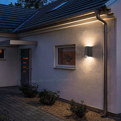 Modern Outdoor Up Down Double Wall Light Dark Grey IP54 ZLC330 with 4W LED Warm, Cool, Blue - Free delivery on all orders