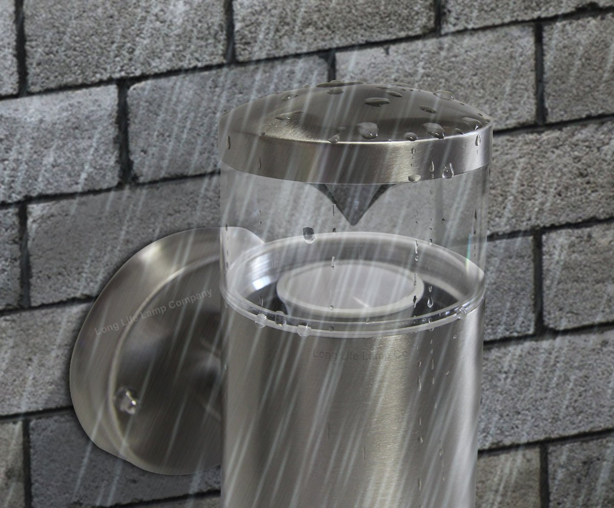 Modern Outdoor Wall Light Clear Diffuser Stainless Steel - Energy Light Bulbs - Free delivery on all orders