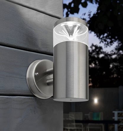 Modern Outdoor Wall Light Clear Diffuser Stainless Steel - Energy Light Bulbs - Free delivery on all orders