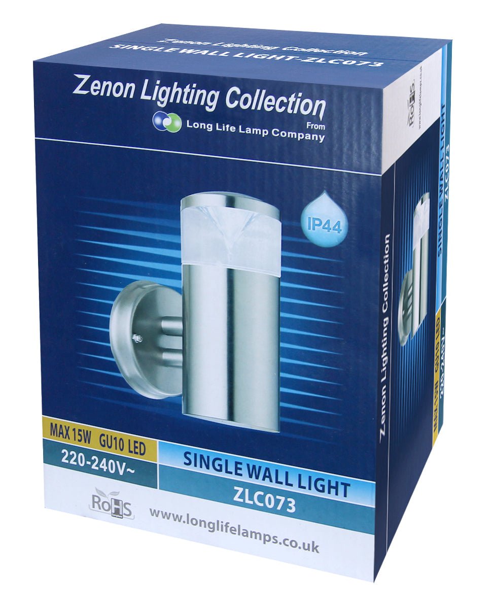 Modern Outdoor Wall Light Clear Diffuser Stainless Steel - Energy Light Bulbs - Free delivery on all orders