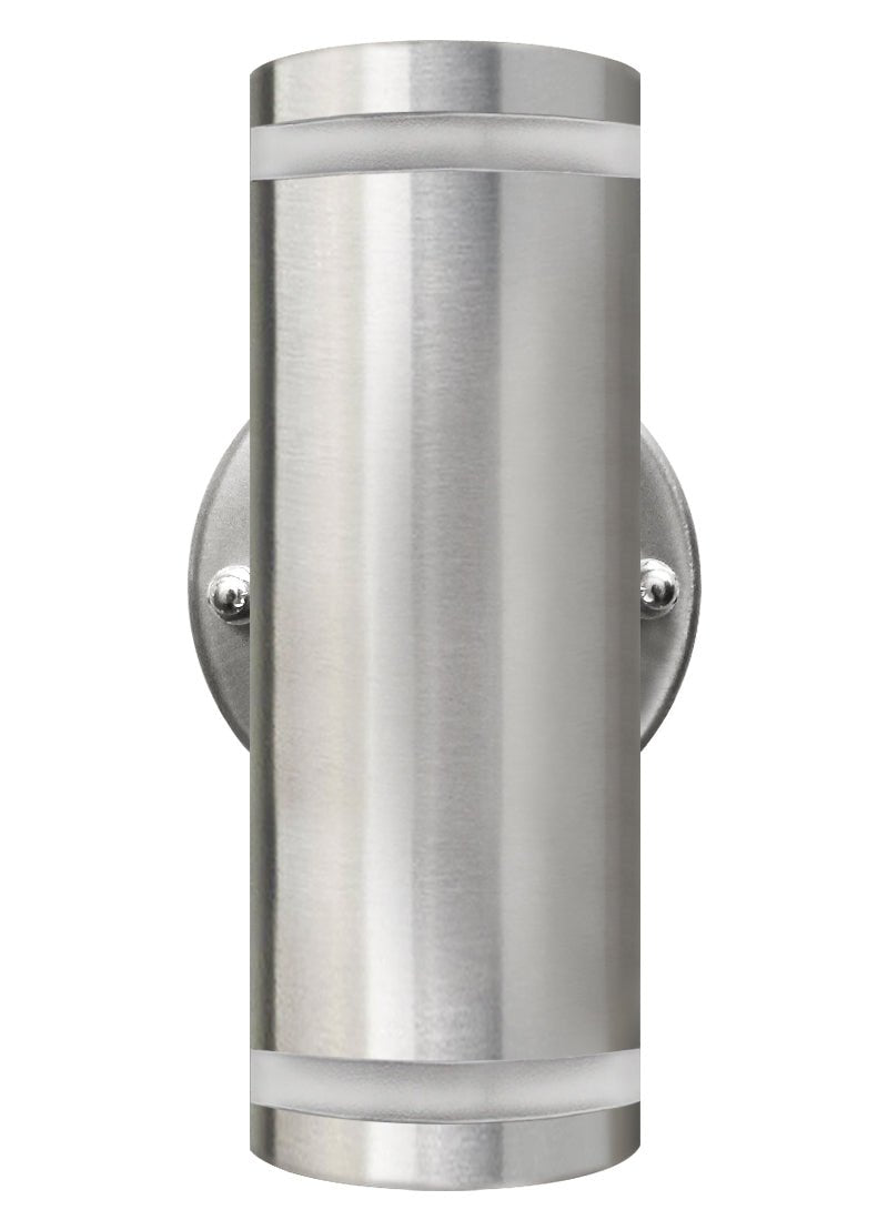 Modern Outdoor Wall Light Up Down IP65 Stainless Steel Clear Diffuser - Energy Light Bulbs - Free delivery on all orders