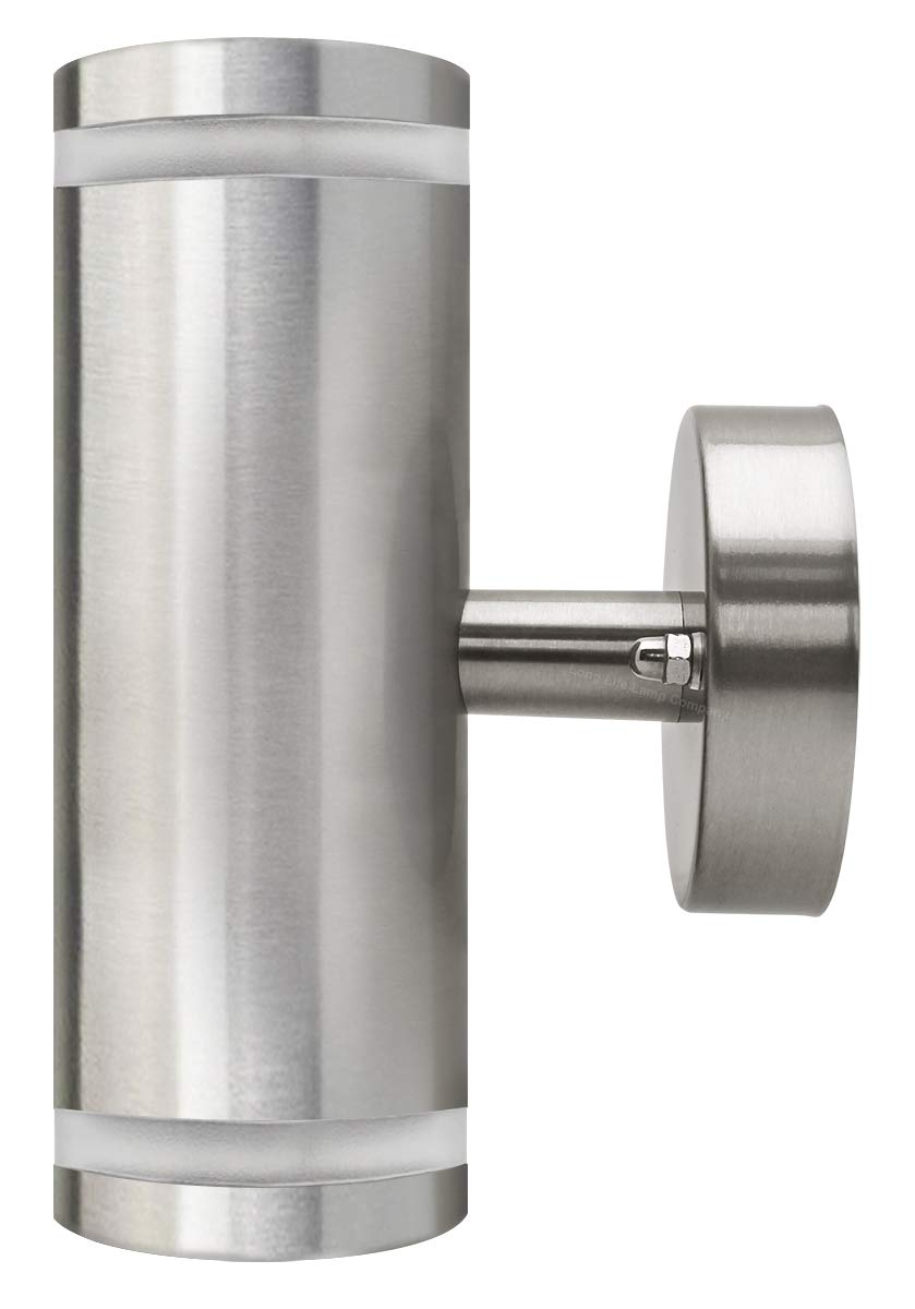 Modern Outdoor Wall Light Up Down IP65 Stainless Steel Clear Diffuser - Energy Light Bulbs - Free delivery on all orders