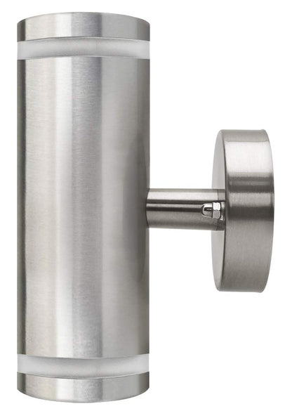 Modern Outdoor Wall Light Up Down IP65 Stainless Steel Clear Diffuser - Energy Light Bulbs - Free delivery on all orders